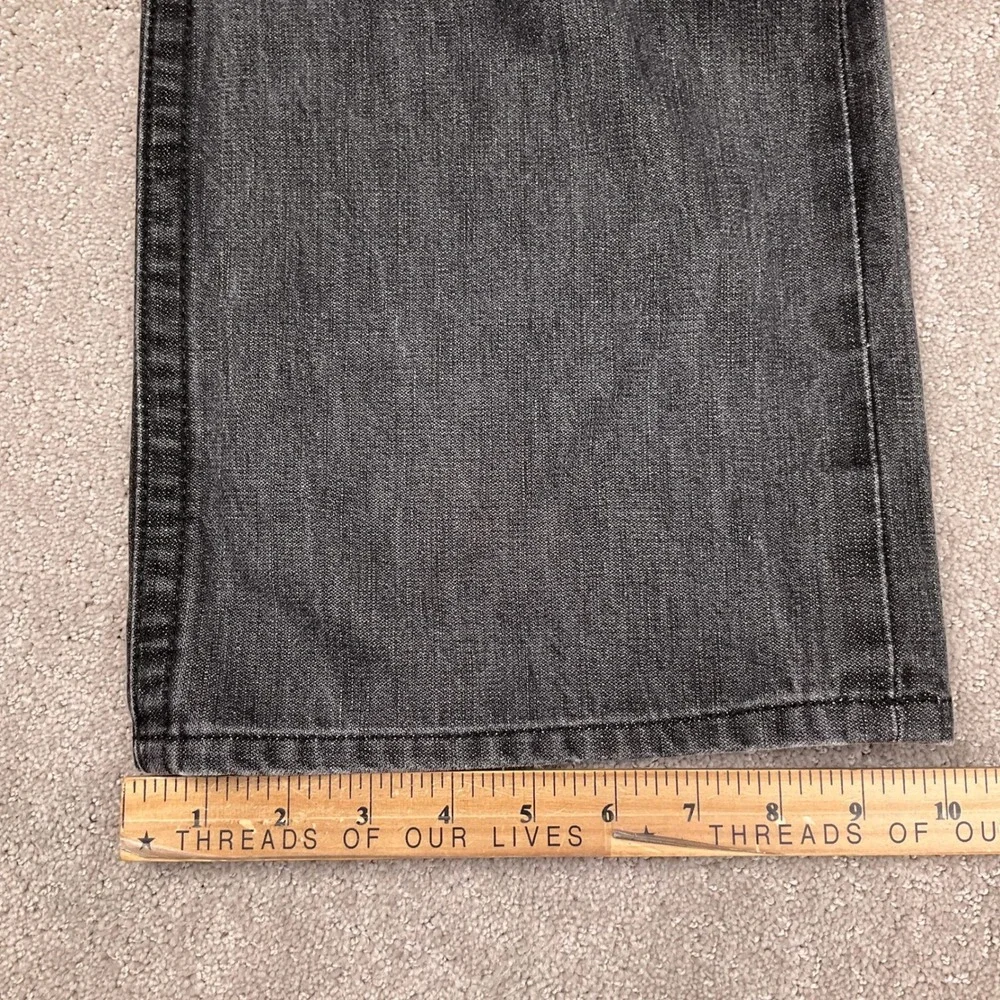 True Religion Ricky Jeans‎ Mens 34 Black Good Fade Horseshoe Straight Grunge USA
